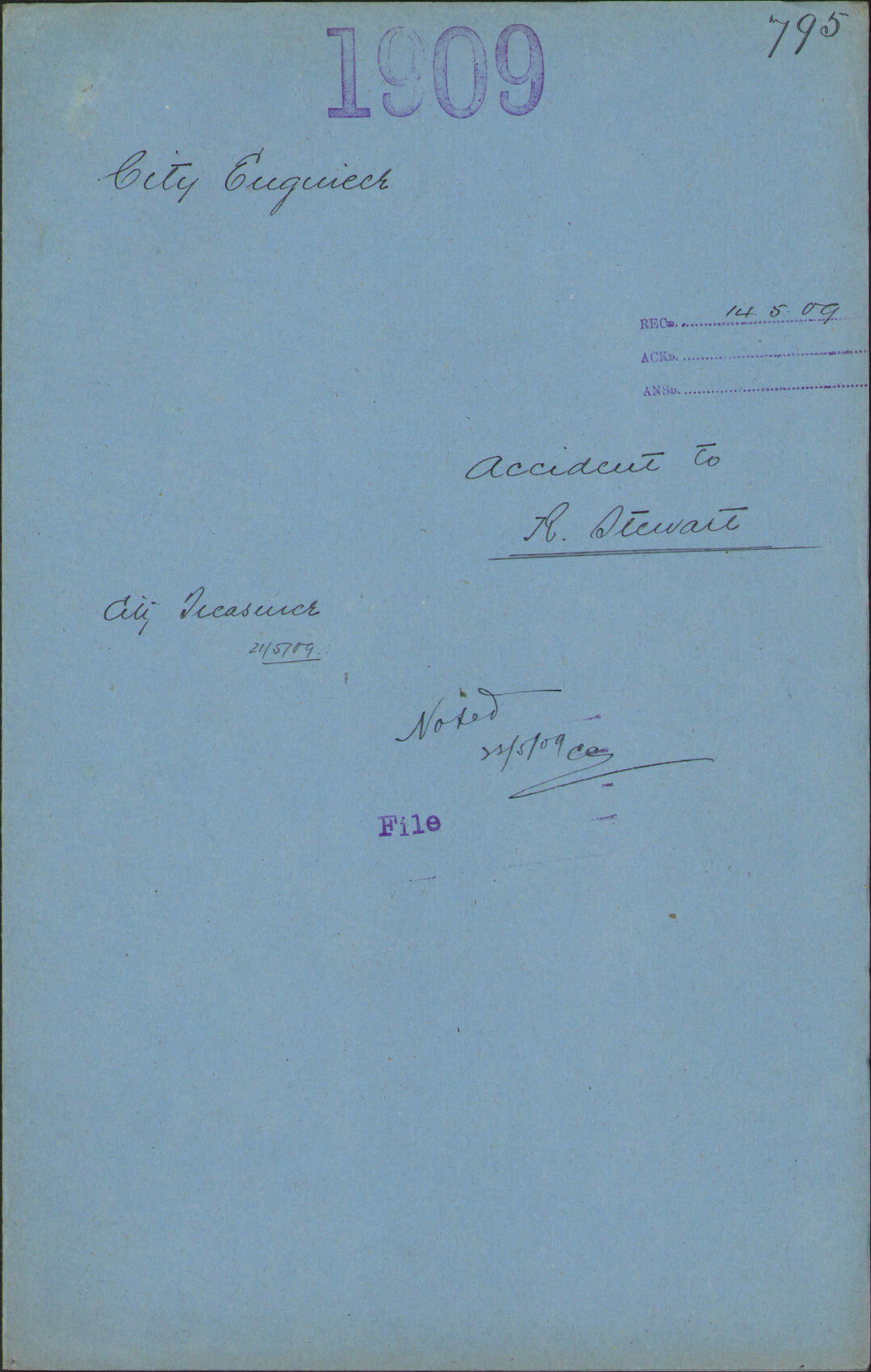 Accident to R Stewart - City Engineer