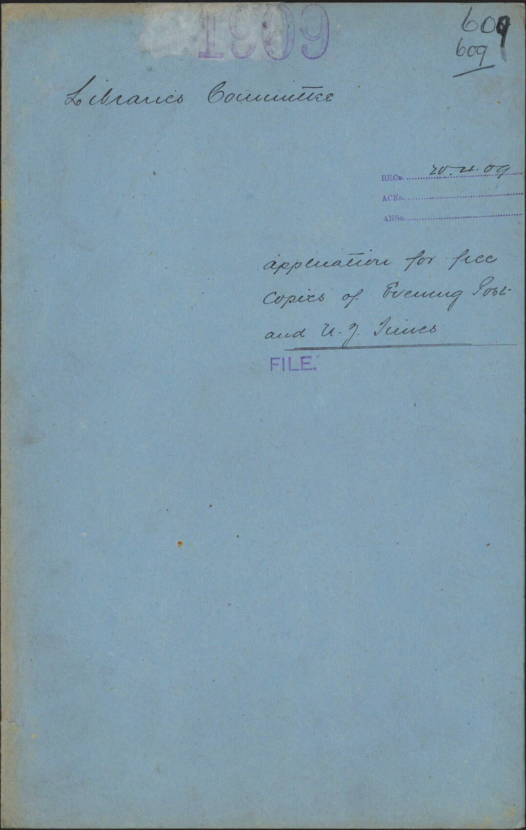 Application for free copies of Evening Post and New Zealand Times - Libraries Committee