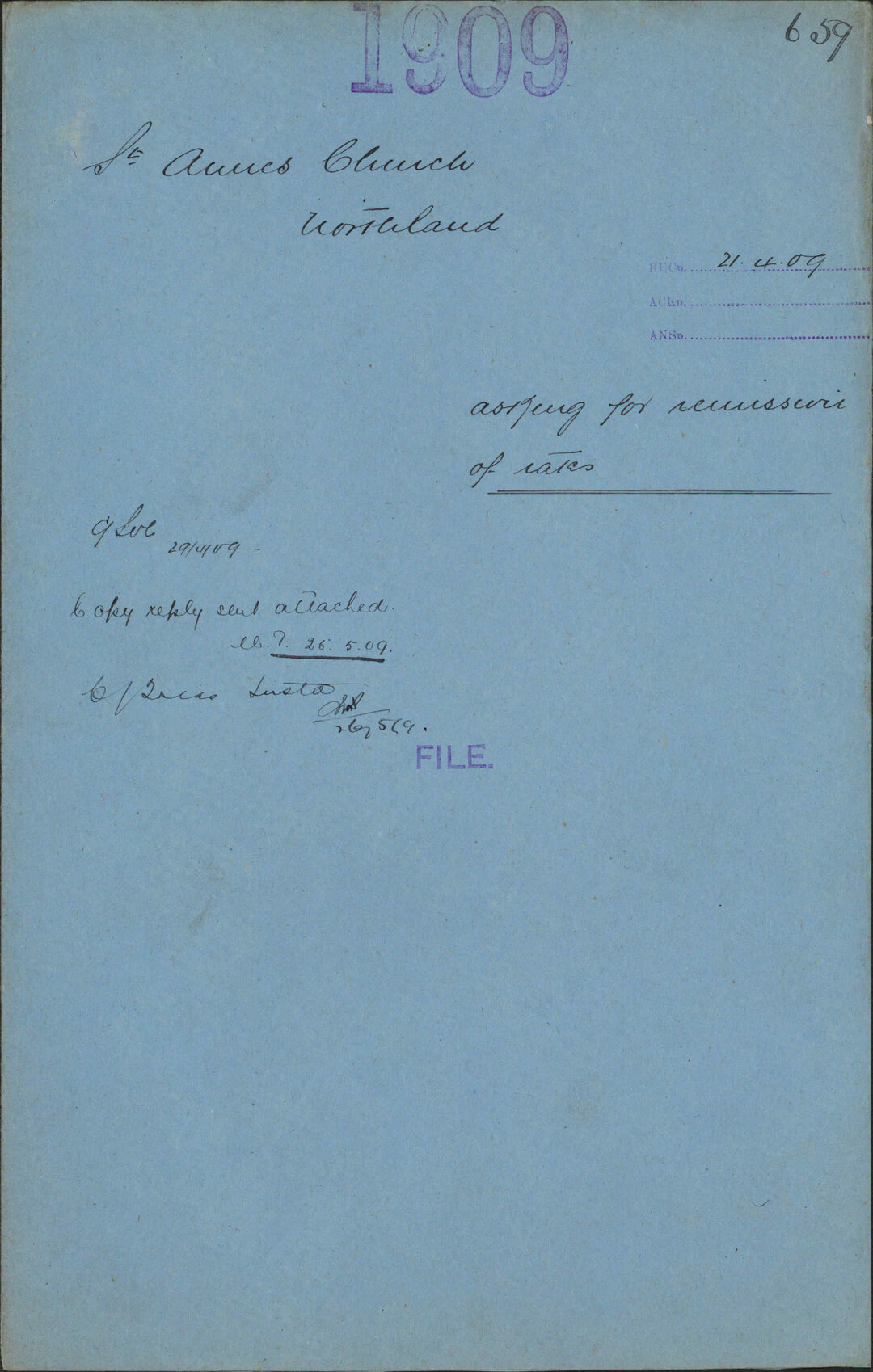 Asking for remission of rates - St Annes Church, Northland