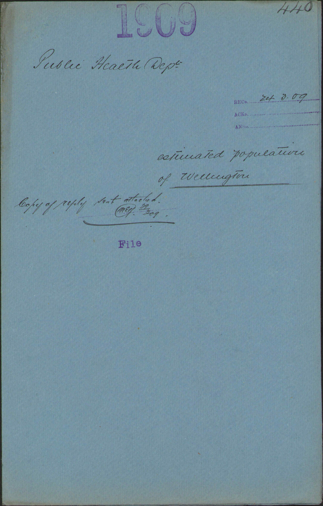 Estimated population of Wellington - Public Health Department