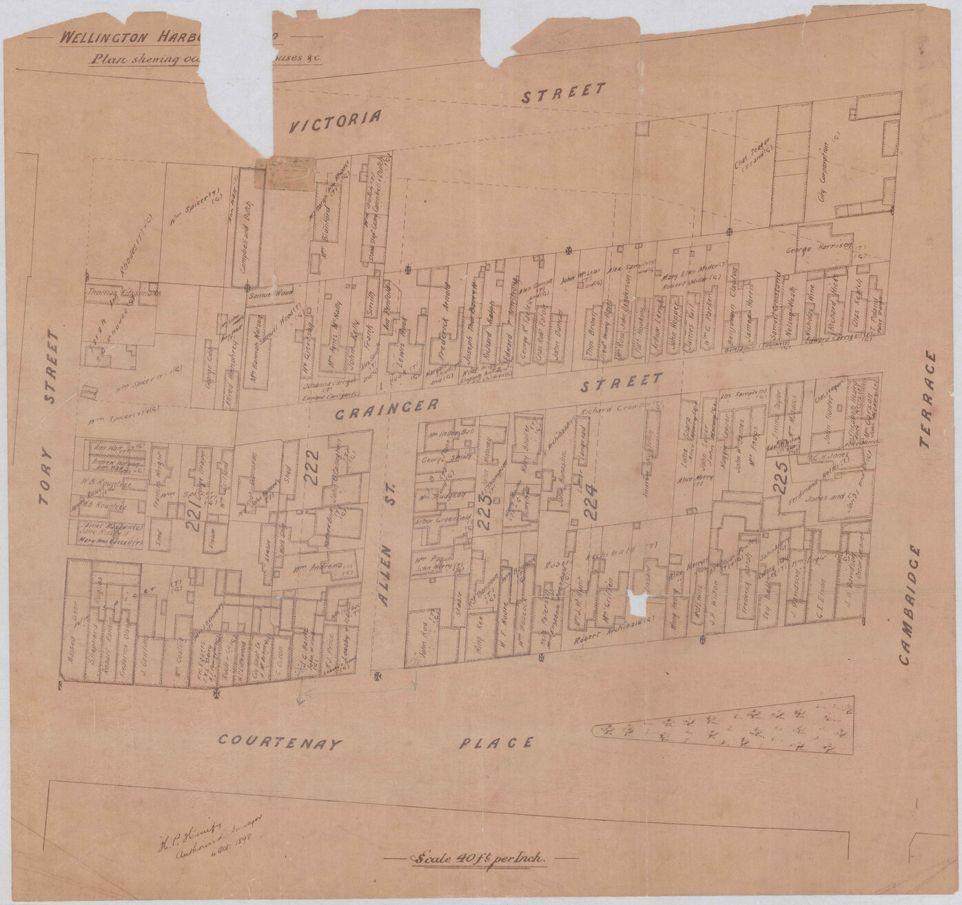 Plan showing occupancy of houses &amp;c, Grainger Street