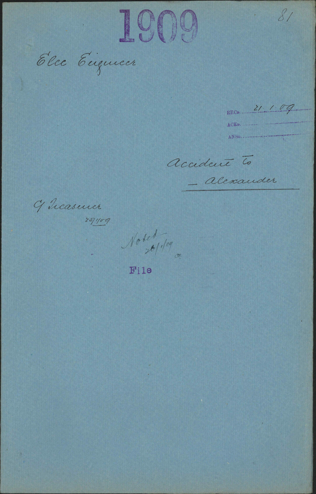 Accident to Alexander - Electrical Engineer