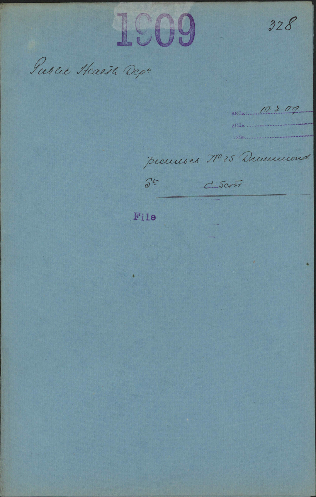 Premises, 25 Drummond Street, C Scott - Public Health Department