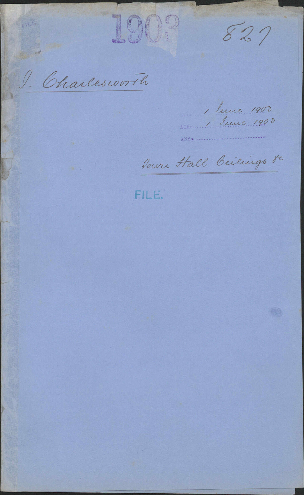 Town Hall ceilings, J Charlesworth