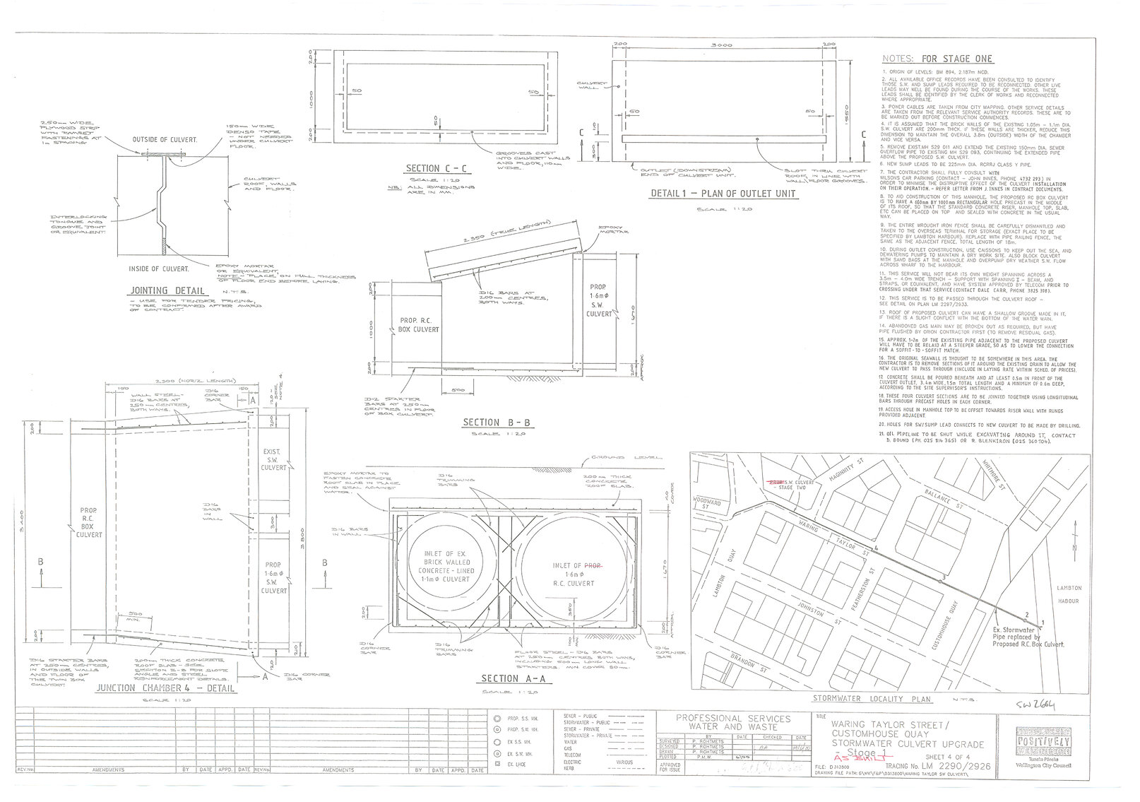 Waring Taylor Street, Customhouse Quay, Stormwater Culvert Upgrade, Stage 1