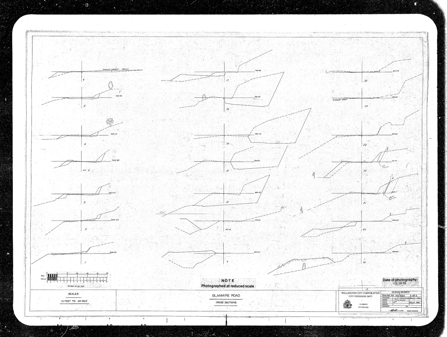 Glanmire Road Improvements, Turville Terrace to Kenmore Street, Cross Sections, Drawing 3