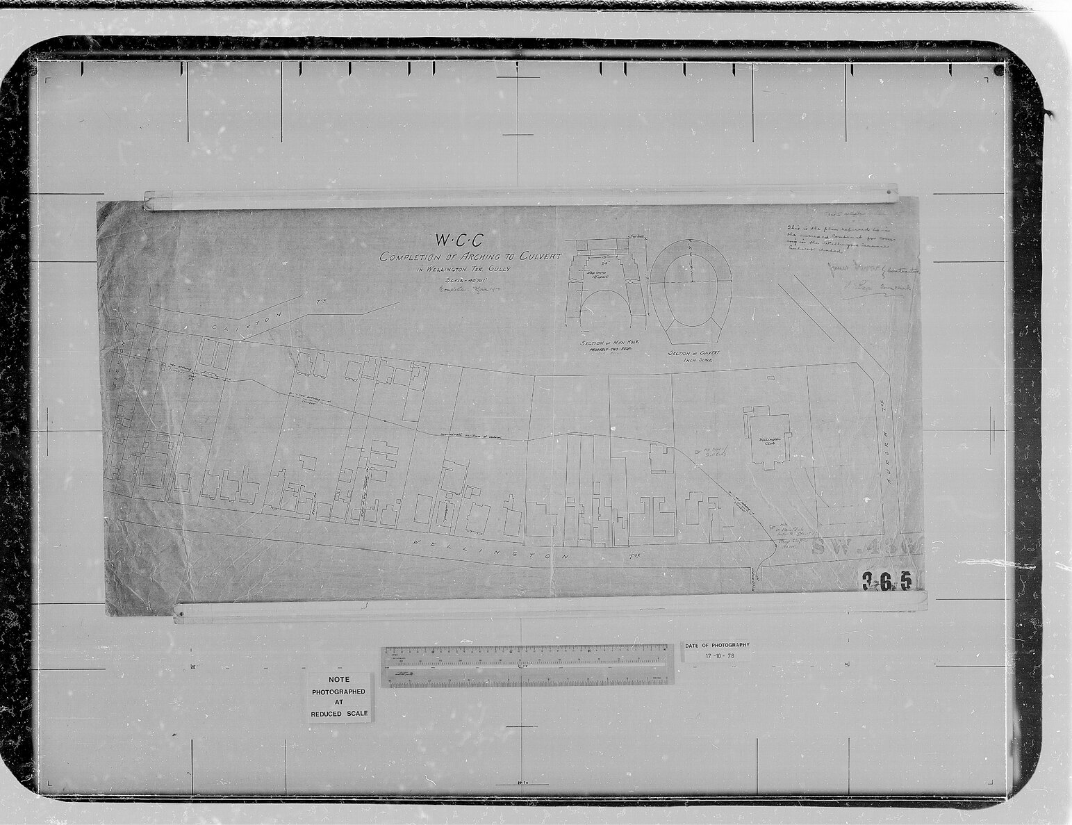 Arching to Culvert, Wellington Terrace gully, 365