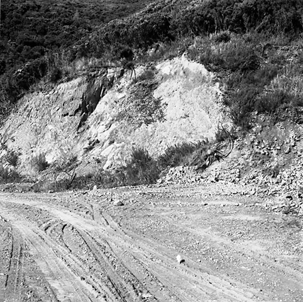 c. Workman pointing out damage / subsidence to road surface