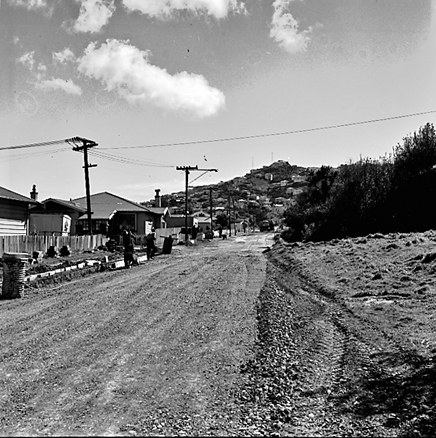 b. Streetscape, sealed and unsealed road surface