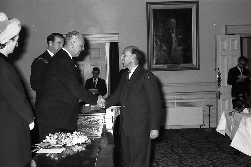 w. Presentation of Medals to Councillors, His Excellency Sir Bernard Fergusson. Council Chambers