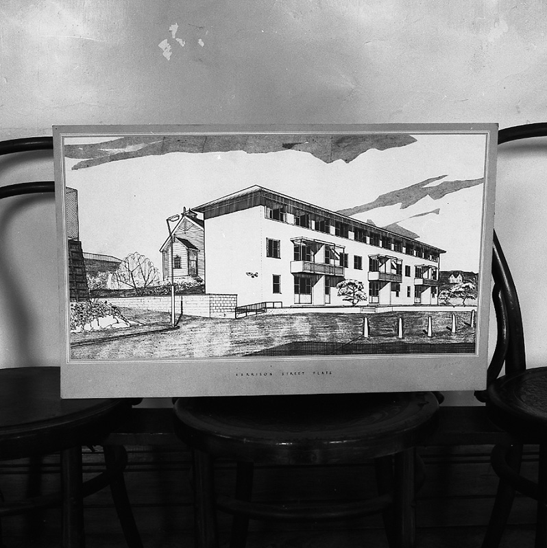 d. Copies of plans of Mansfield Street Flats, Harrison Street Flats, Nairn Street Flats development