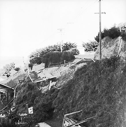 a. Edge of bank has subsided onto neighbouring property
