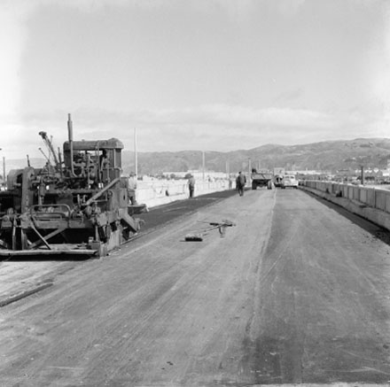 a. Road is being resurfaced, machinery