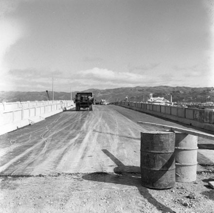b. Road is being resurfaced, machinery