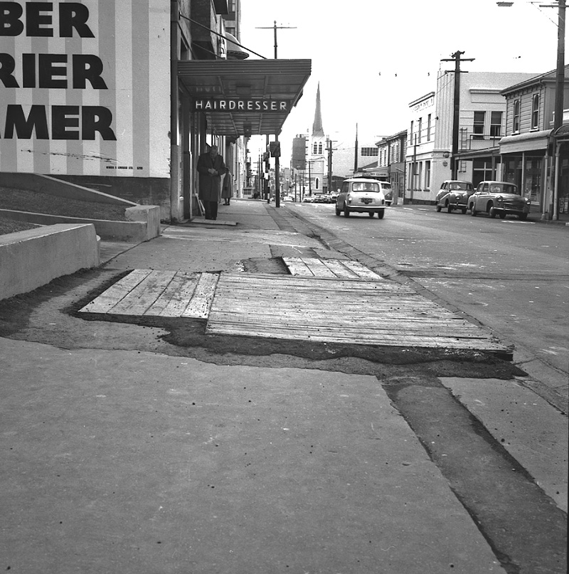 b. Alleged Accident, Boards on footpath, Willis Street