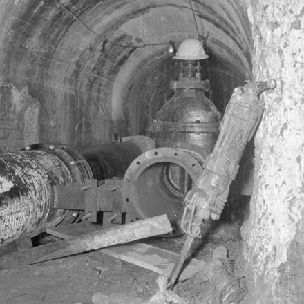 a. Wainui dam pipelines in tunnel.