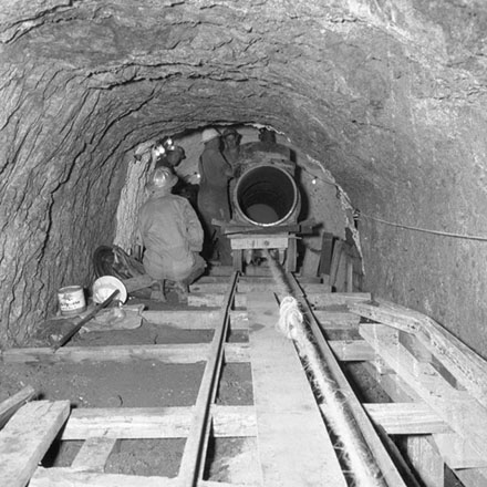 c. Wainui dam pipelines in tunnel.