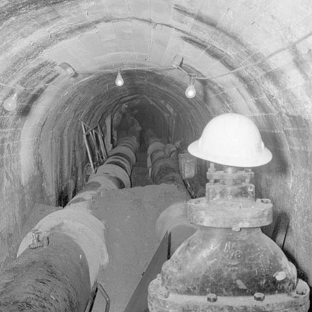 f. Wainui dam pipelines in tunnel.