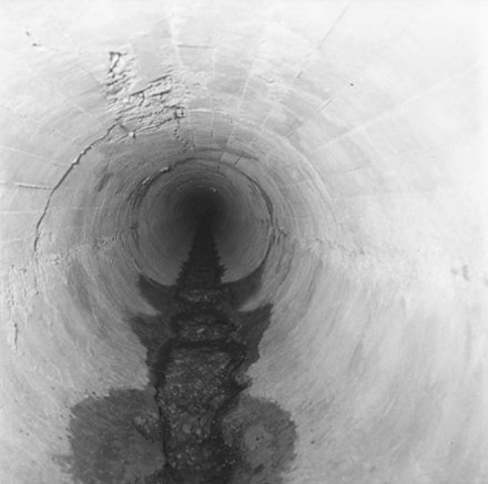 a. Inside of drain and outlet