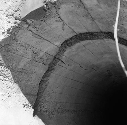 c. Inside of drain and outlet