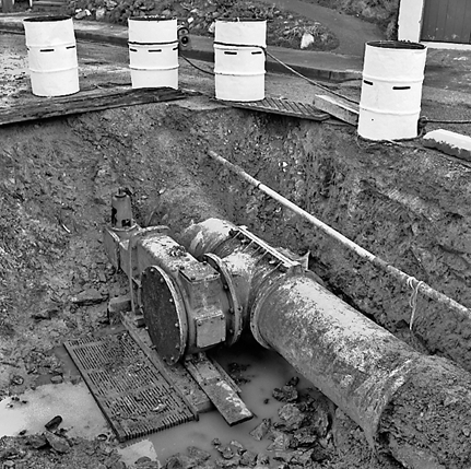 b. Pipe in trench
