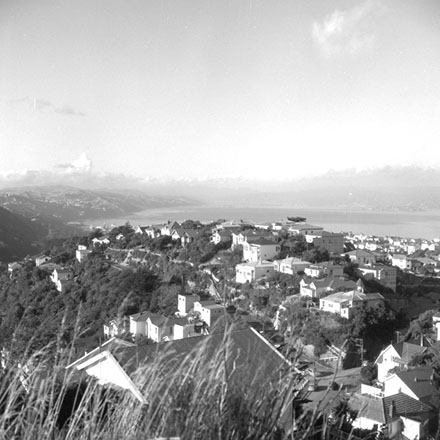 c. View of Wellington Harbour and Kelburn, from Cluny Avenue