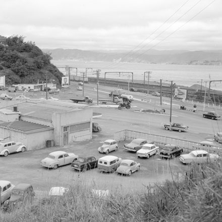 b. Elevated view of the Ngauranga Gorge and Hutt Road intersection