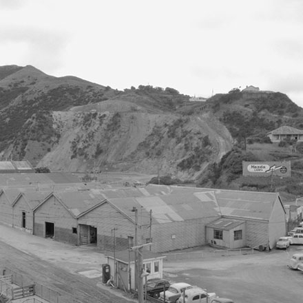 c. Elevated view of the Ngauranga Gorge and Hutt Road intersection