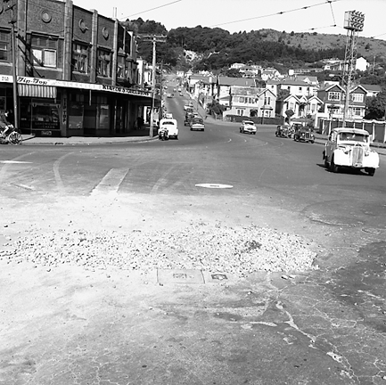 d. Basin Reserve on right, looking up Ellice Street