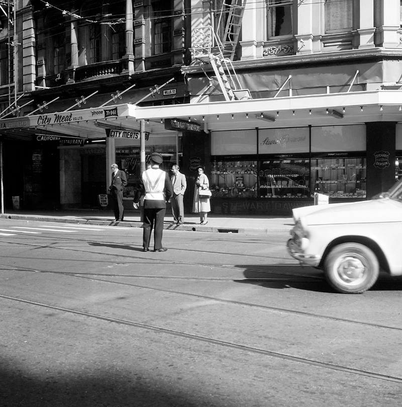 f. Inspector Oakley, Luminous Jacket, Stewart Dawson's corner