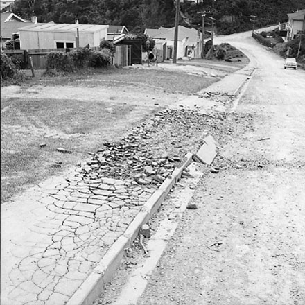 e. Albert Street, damage to kerb and channelling