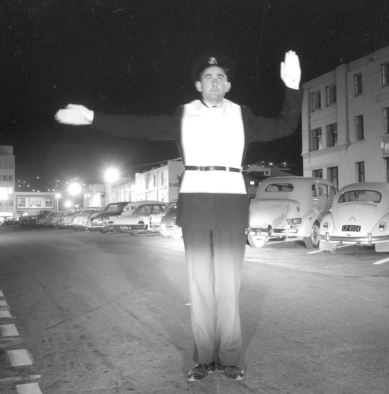 c. Traffic officers in luminous equipment