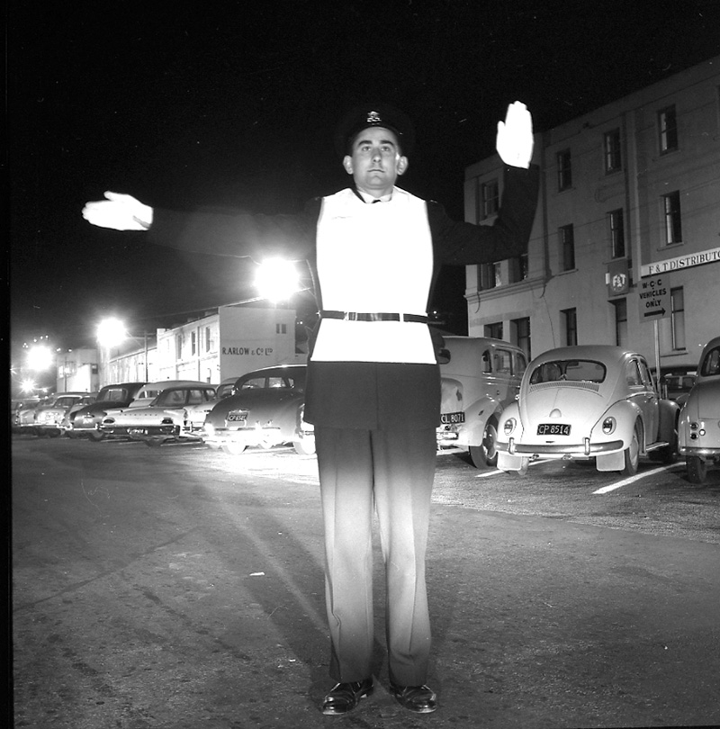 d. Traffic officers in luminous equipment