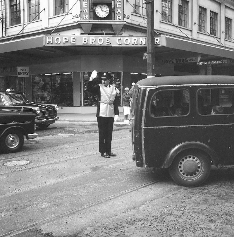 a. Traffic officer in luminous coat