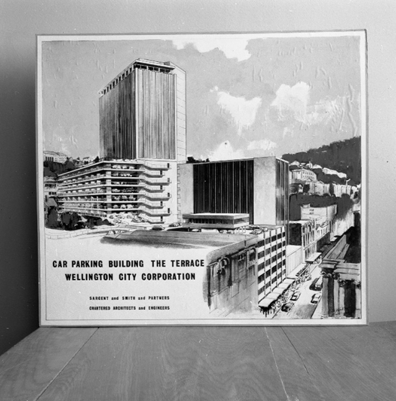 b. Copy of architects drawing Parking building, The Terrace