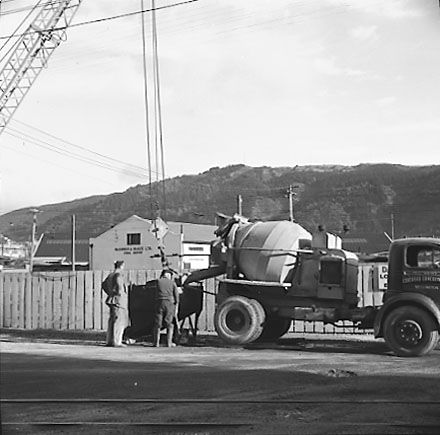 a. Construction of pumping station, workmen, machinery
