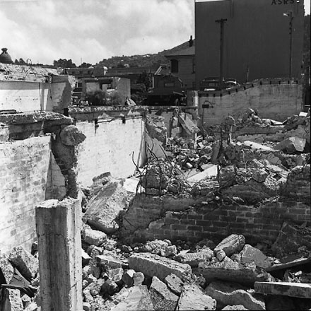 c. Views of site where dwelling has been demolished. Residential area