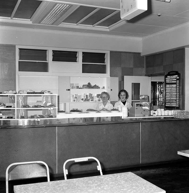 c. Cafeteria, Staff and customers