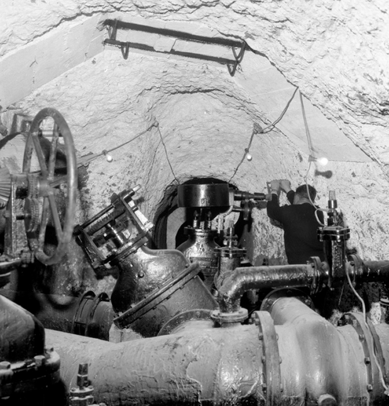 b. Testing Meters. Testing taps. Karori Reservoir tunnel. Depth indicator phone. Testing fire hydrant. Fountain rose garden