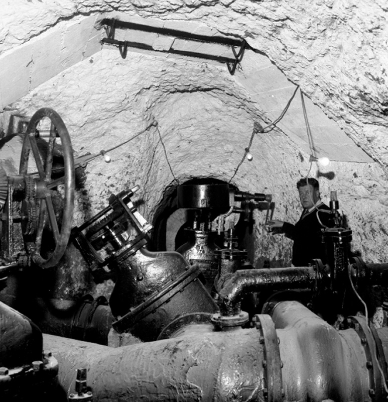 c. Testing Meters. Testing taps. Karori Reservoir tunnel. Depth indicator phone. Testing fire hydrant. Fountain rose garden