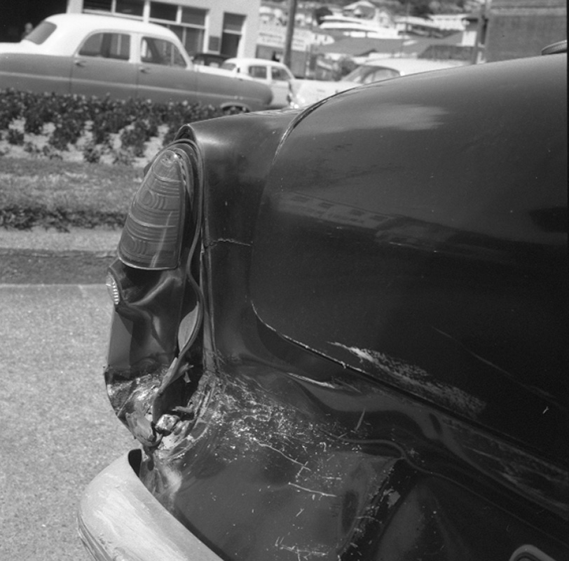 b. Damaged car Cambridge Tce