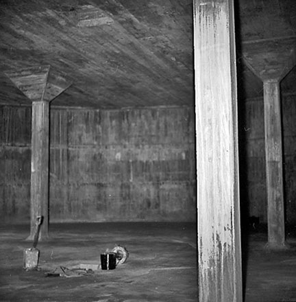 b. Interior of reservoir