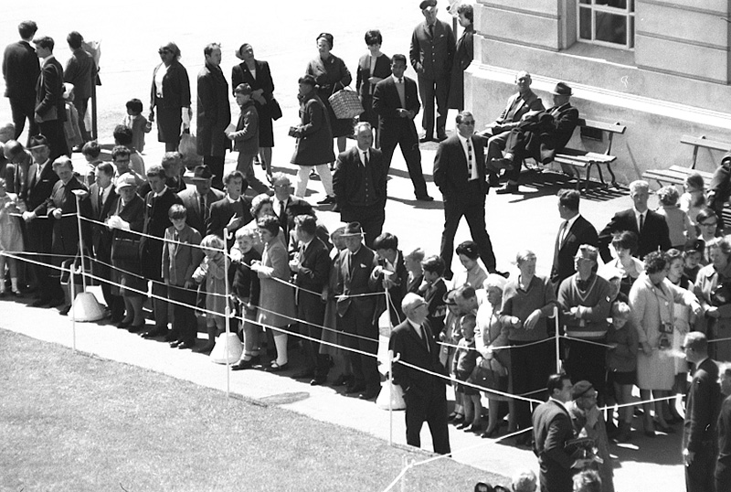 a. Reception for President Johnson, USA, Civic Square - with Mayor Kitts