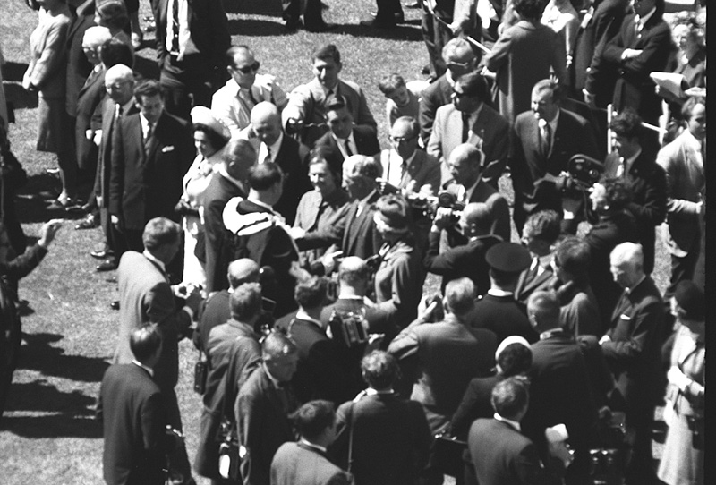 ab. Reception for President Johnson, USA, Civic Square - with Mayor Kitts