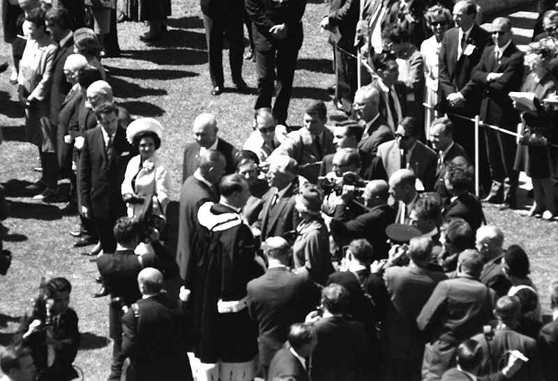 ac. Reception for President Johnson, USA, Civic Square - with Mayor Kitts