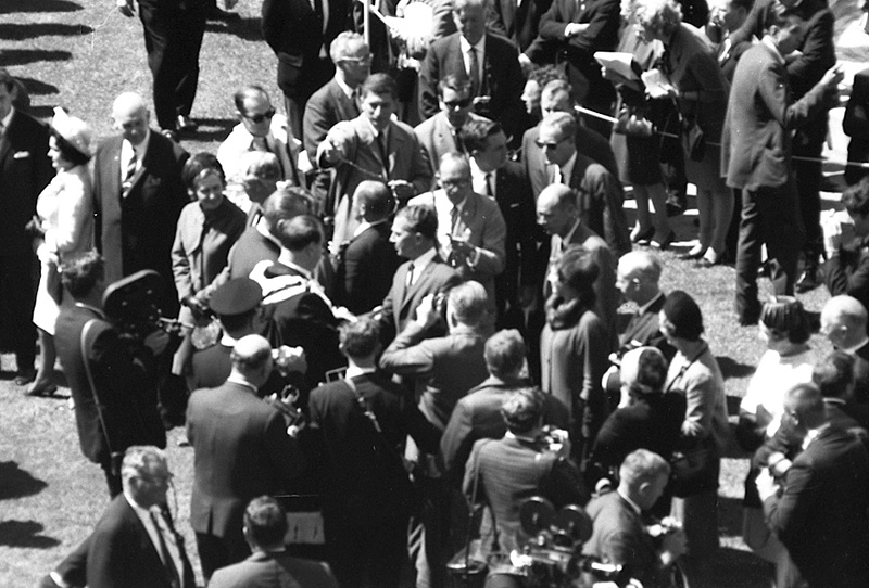 ad. Reception for President Johnson, USA, Civic Square - with Mayor Kitts