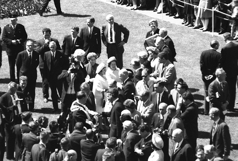 af. Reception for President Johnson, USA, Civic Square - with Mayor Kitts