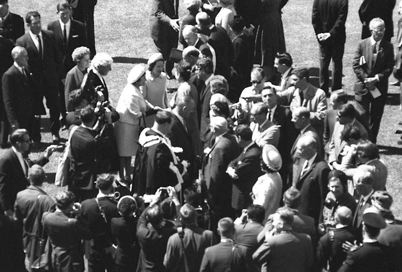 ah. Reception for President Johnson, USA, Civic Square - with Mayor Kitts
