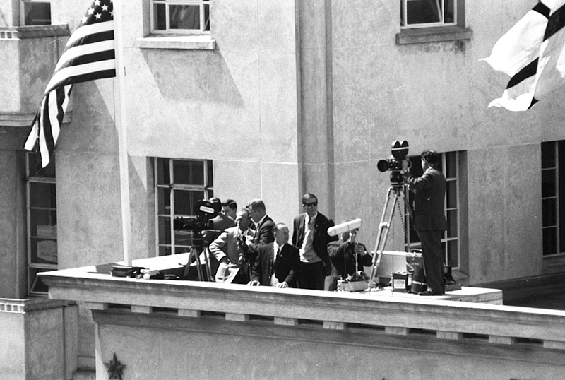 b. Reception for President Johnson, USA, Civic Square - with Mayor Kitts