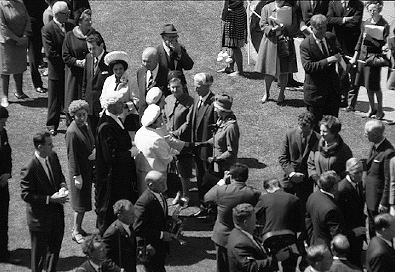 j. Reception for President Johnson, USA, Civic Square - with Mayor Kitts